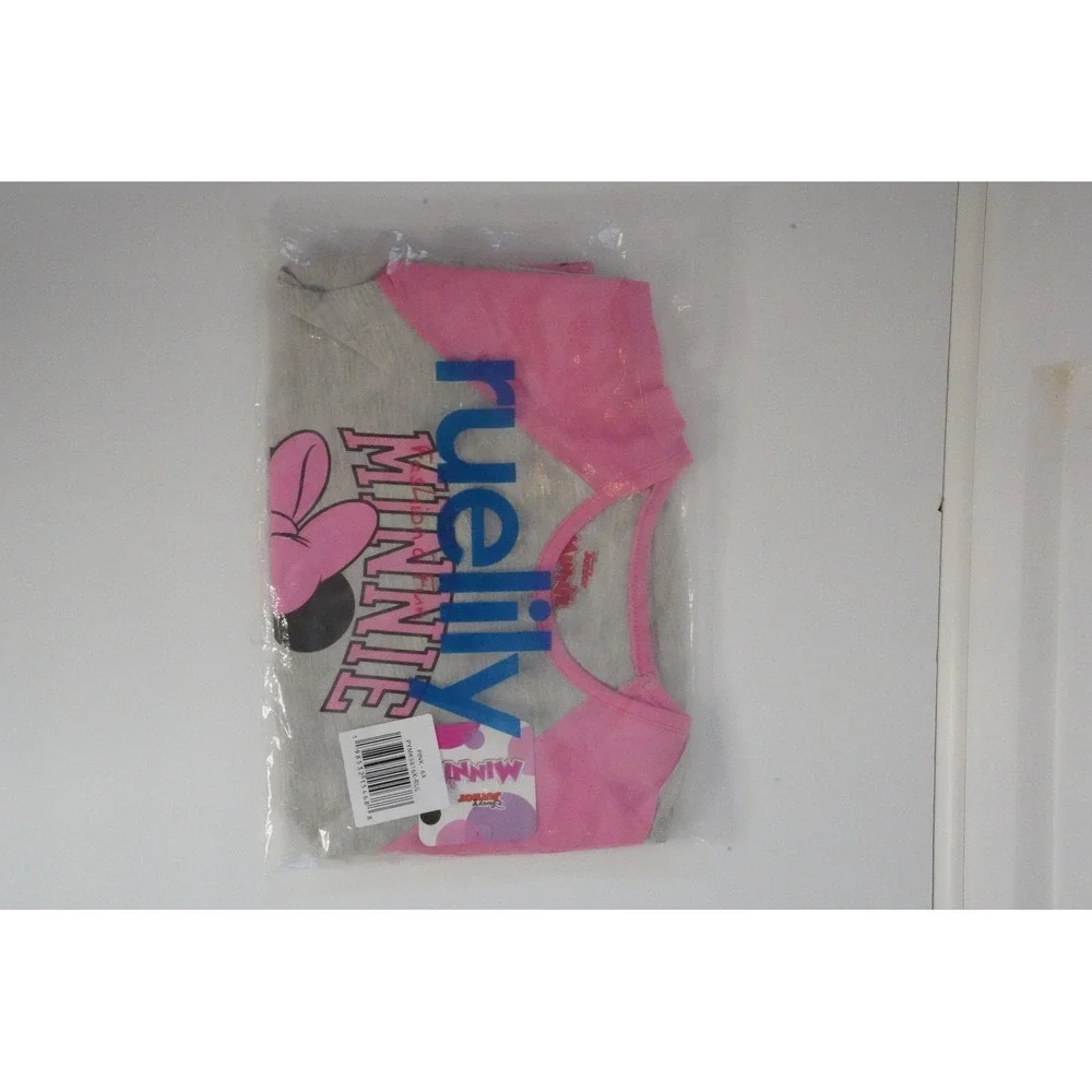 NWT, Disney, Minnie Mouse T-shirt and Shorts‎ Set Girls Pink Gray Size 2T